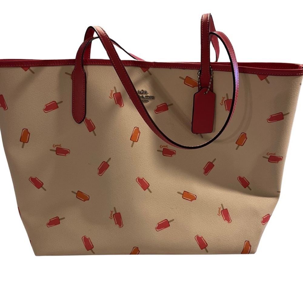 Coach City Tote Pink/Orange Popsicles